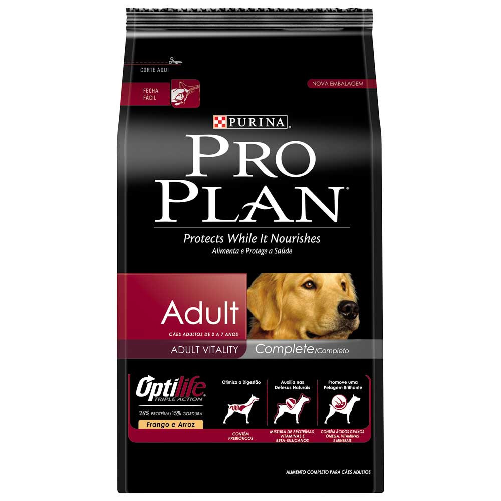 Racao Proplan Adult OptiLife Complete Frango e Arroz 15kg